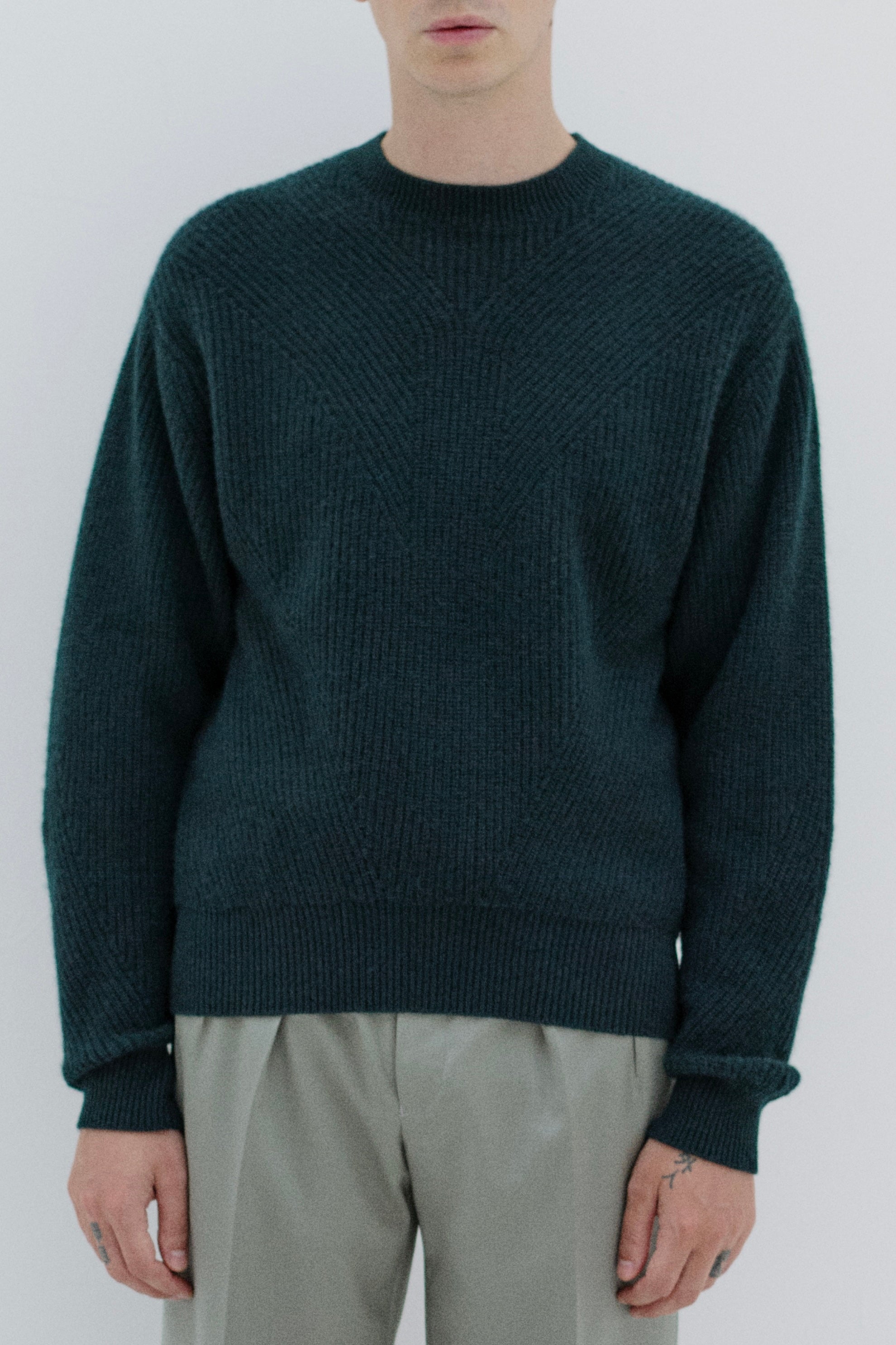 HALF CARDIGAN STITCH PULLOVER